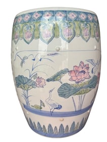VTG CHINESE FAMILLE ROSE PORCELAIN GARDEN SEAT