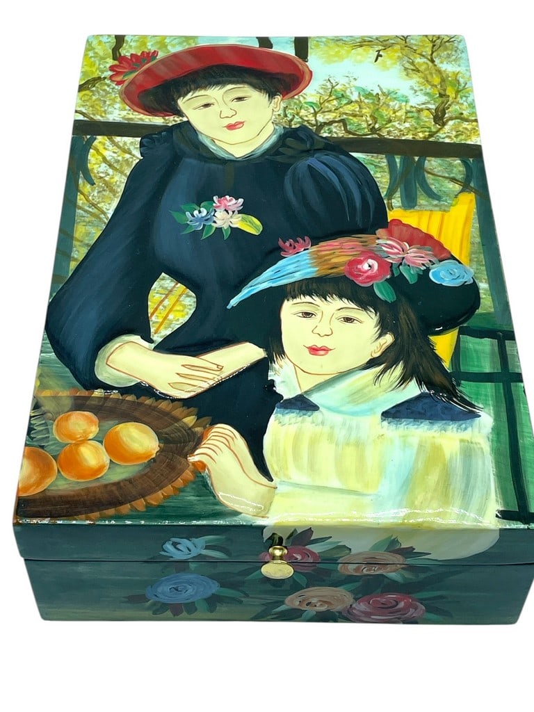 VINTAGE RENOIR STYLE KEEPSAKE BOX 12" (1 of 8)