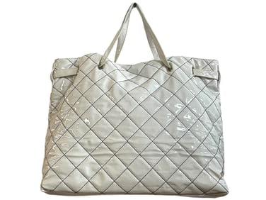 MURVAL WHITE LEATHER TOTE BAG