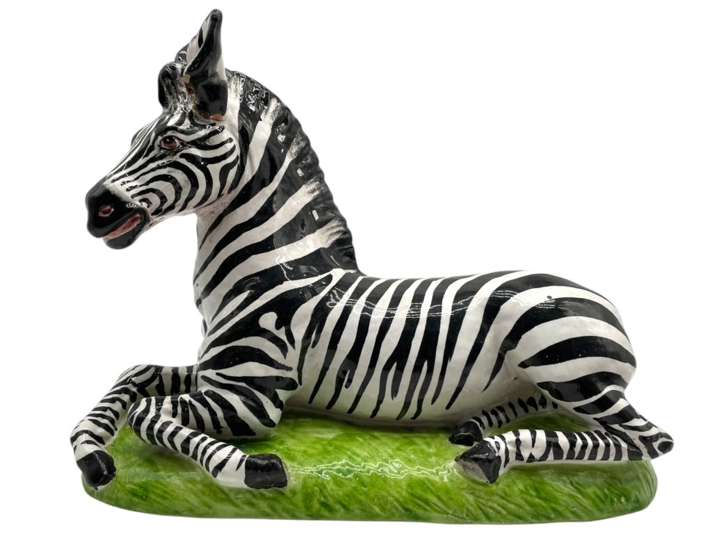 MID CENTURY ITALIAN CERAMIC ZEBRA FIGURINE 15" (1 of 7)
