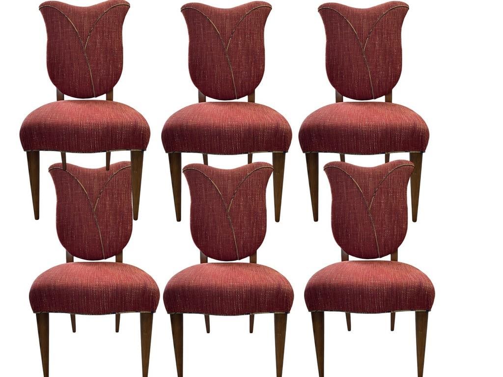 SET OF 6 DECO STYLE TULIP DINING CHAIRS (1 of 7)