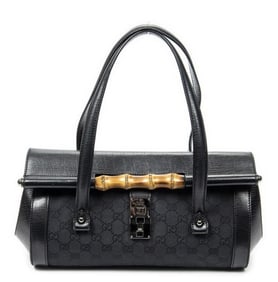 GUCCI BAMBOO BULLET CANVAS SHOULDER BAG