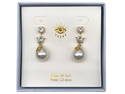 NEW! EYECANDY PEARL DROP EARRINGS W/ GOLD BEE
