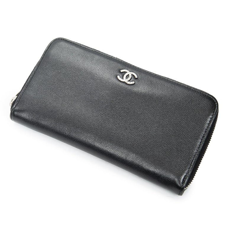 CHANEL CC ZIP AROUND CALF LEATHER WALLET (1 of 4)