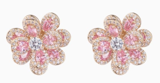 NEW IN BOX!! EYECANDY JADA CZ FLOWER EARRINGS (1 of 2)