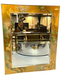 LA BARGE MODERN CHINOISERIE GILDED MIRROR 51"