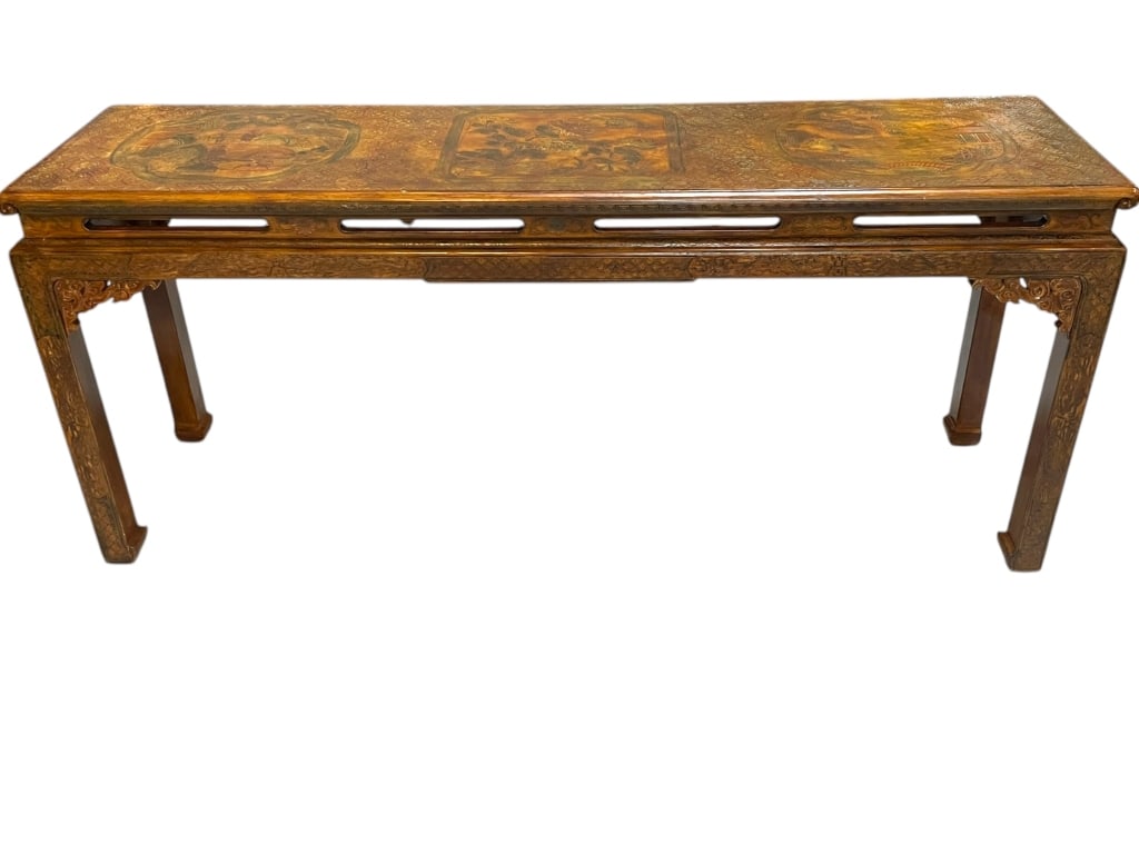 VINTAGE CHINESE CHIPPENDALE STYLE CONSOLE TABLE (1 of 8)