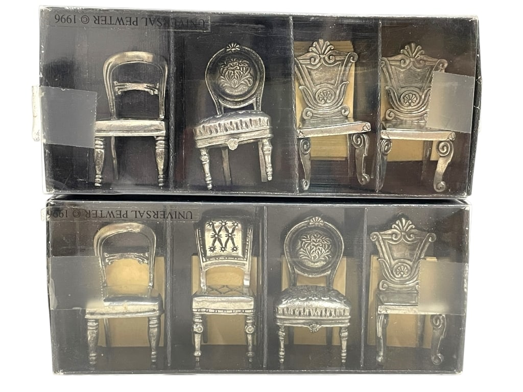 2 SETS PLACE CARD HOLDERS UNIVERSAL PEWTER CHAIRS (1 of 4)