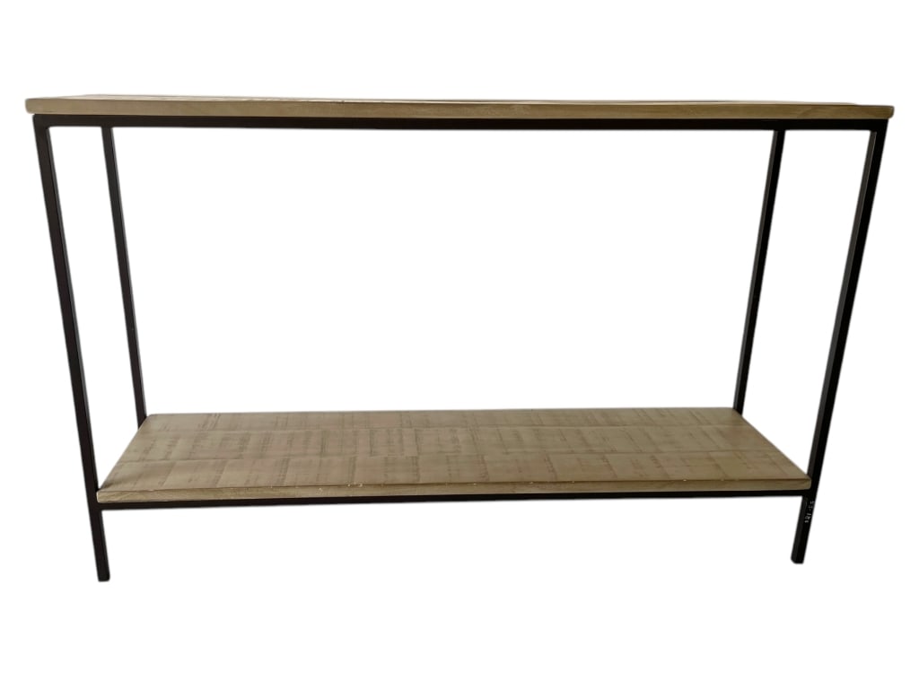 INDUSTRIAL WOOD AND METAL CONSOLE TABLE 54" (1 of 6)