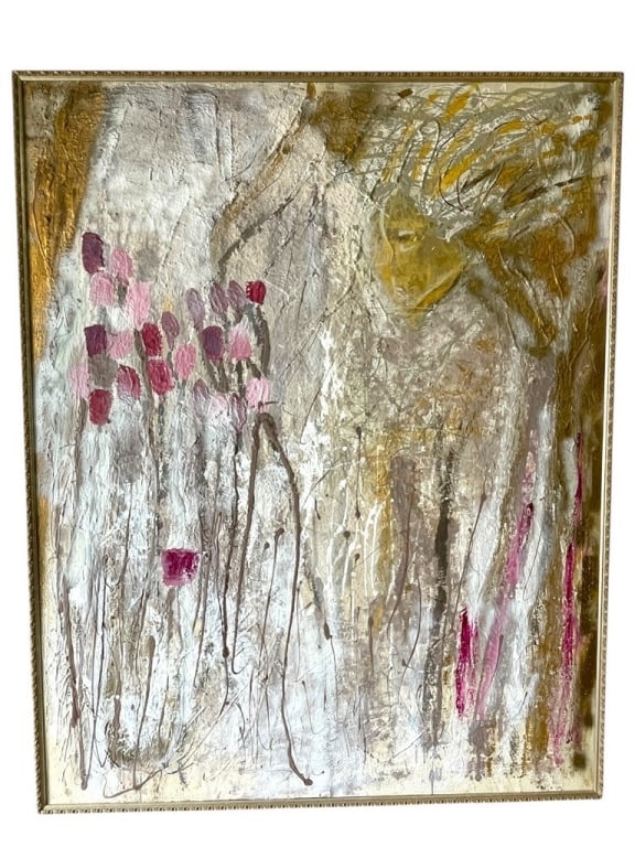 LARGE ABSTRACT EXPRESSIONIST PAINTING 77" (1 of 6)