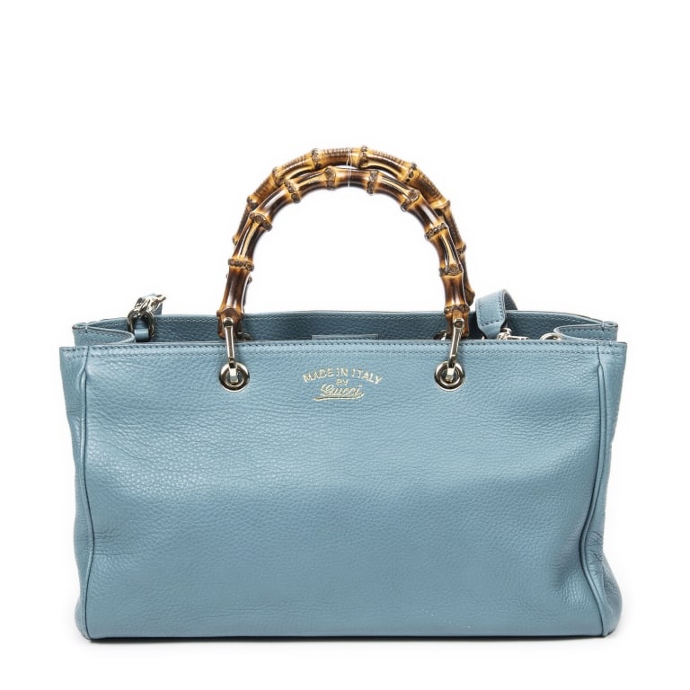 GUCCI BAMBOO SHOPPER CALF LEATHER HANDBAG (1 of 11)