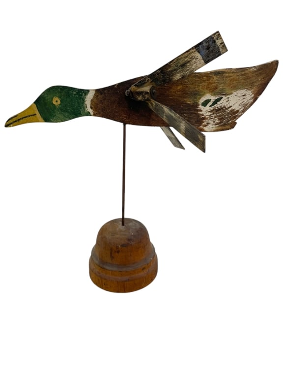 ANTIQUE WOODEN MALLARD DUCK WHIRLIGIG 18" (1 of 6)