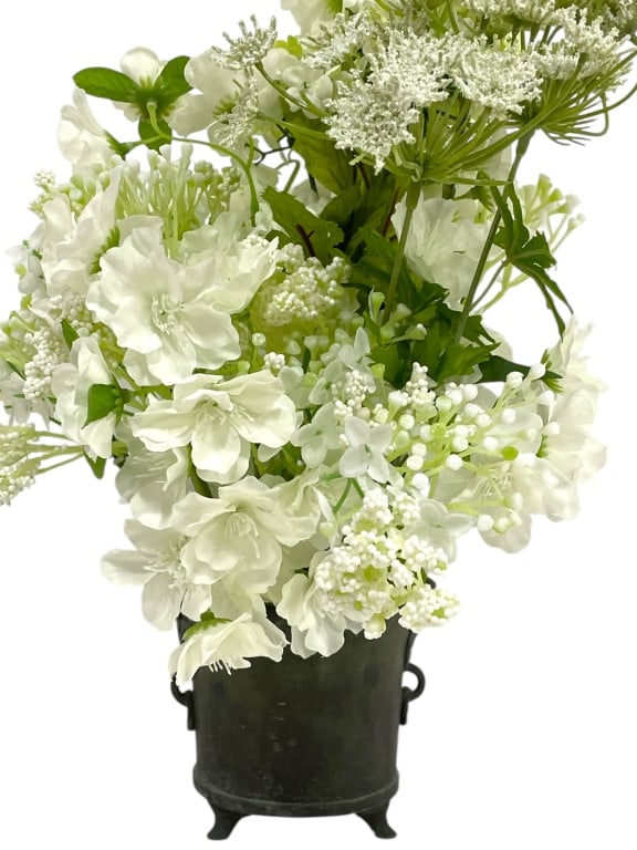 ELEGANT FLORAL ARRANGEMENT IN  METAL URN 16" (1 of 7)
