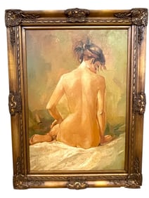 M. ALAKIND NUDE OIL PAINTING 48"