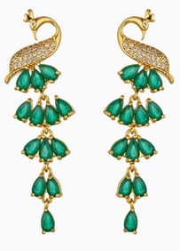 NEW! EYECANDY MONA GREEN DROP EARRING