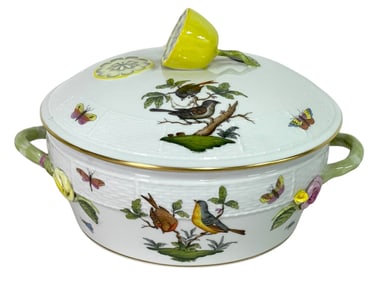 HEREND ROTHSCHILD BIRD TUREEN LEMON FINIAL 8"