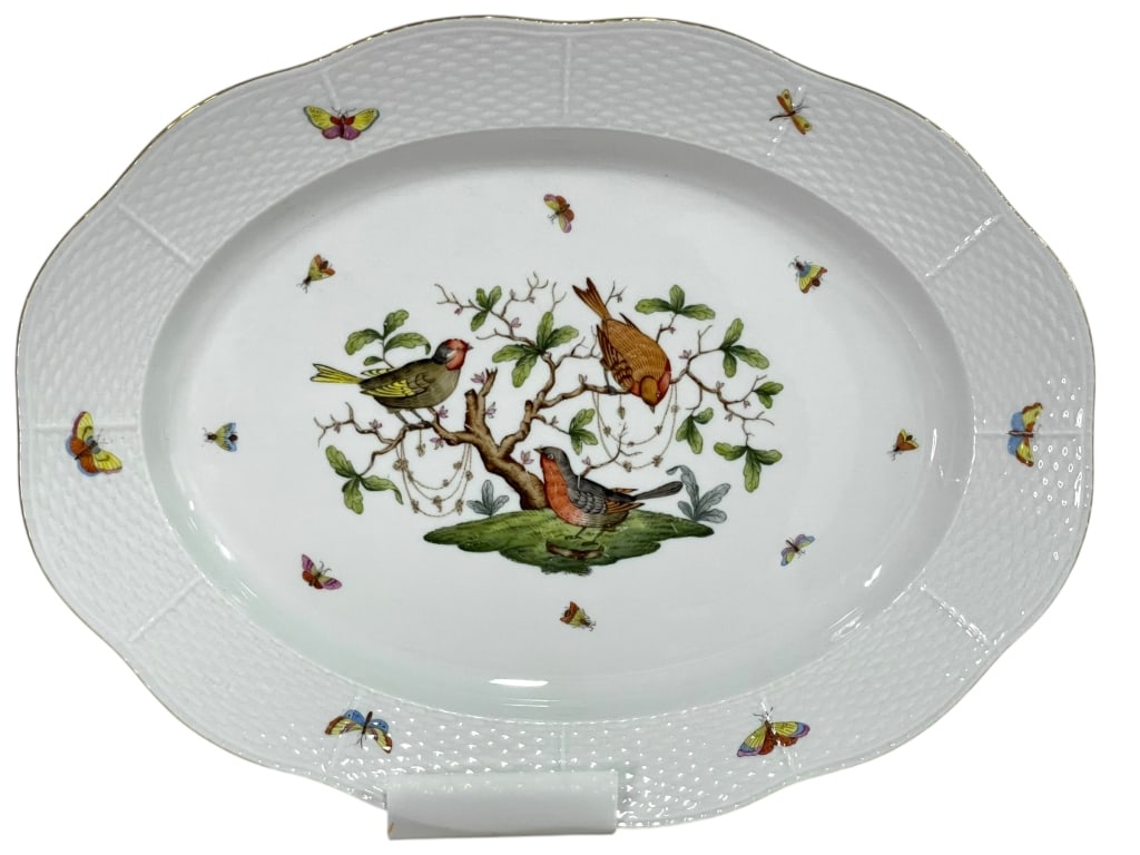 HEREND ROTHSCHILD BIRD OVAL SERVING PLATTER 18" (1 of 7)