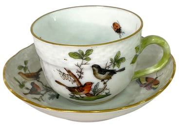 HEREND ROTHSCHILD DEMITASSE CUP & SAUCER SET