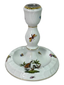 HEREND ROTHSCHILD BIRD PATTERN CANDLESTICK 6"