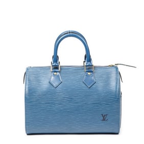 LOUIS VUITTON BLUE EPI LEATHER SPEEDY 25 HANDBAG