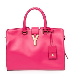 YVES SAINT lAURENT Y-LIGNE CABAS FUSHIA TOTE