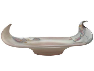 ABSTRACT MODERN ART GLASS CENTERPIECE BOWL 20"