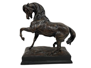 VINTAGE PRANCING HORSE SCULPTURE 12"