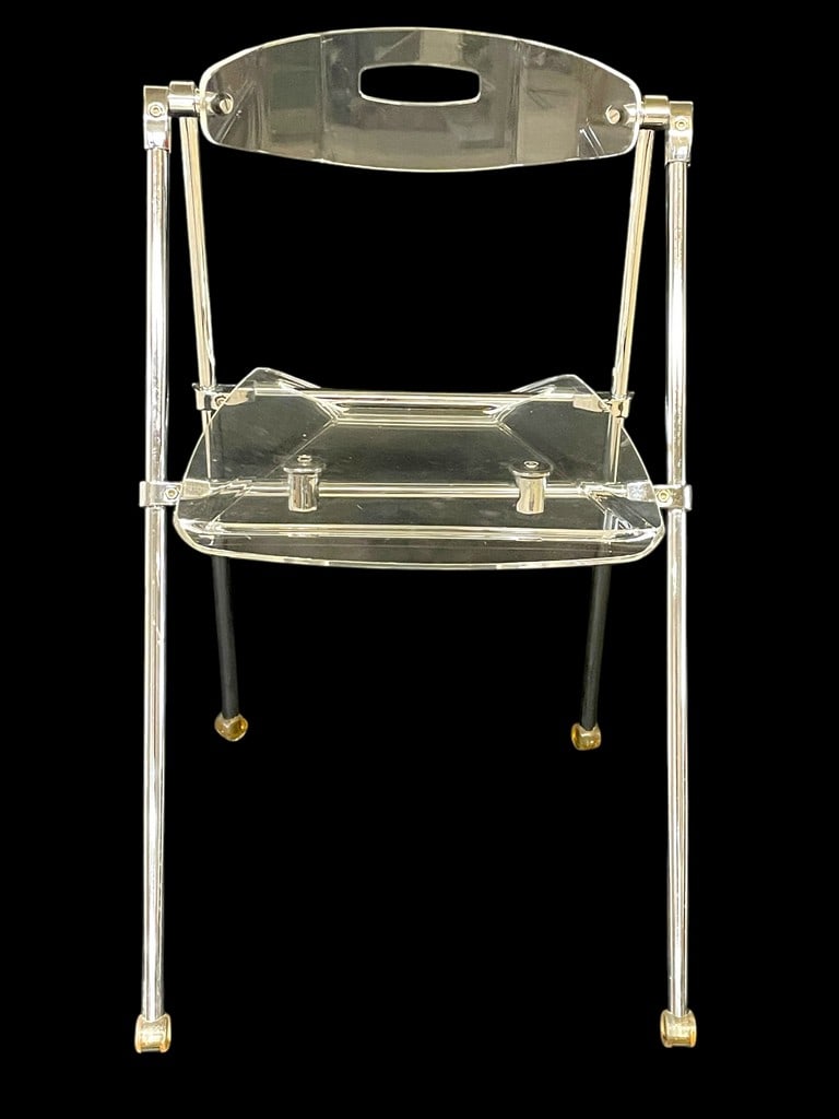 MID MOD LUCITE & CHROME "PLIA" STYLE FOLDING CHAIR (1 of 6)