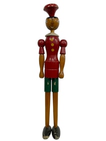 VINTAGE WOODEN PINOCCHIO TOY FIGURINE 37"