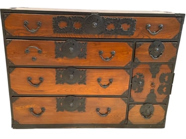 ANTIQUE JAPANESE SENDAI TANSU CHEST 46"
