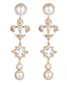 NEW! EYECANDY FLEUR DE LIS EARRINGS