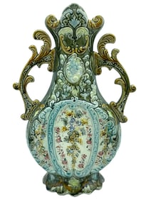 LARGE MAJOLICA STYLE VASE 16"