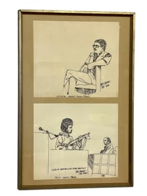 ORIGINAL PATTY HEARST WALTER STEWART COURT DRAWING