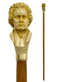 BEETHOVEN WOODEN WALKING STICK 36"