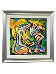 EXPRESSIONIST CONTEMPORARY PAINTING 34"