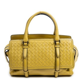 BOTTEGA VENETA MONACO YELLOW LEATHER HANDBAG