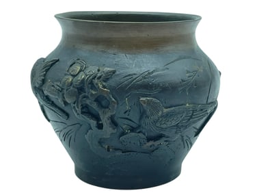 JAPANESE BRONZE JARDINIERE POT 4"