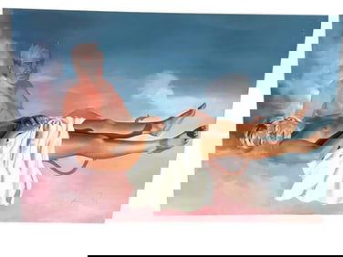 CARIN WAGNER SURREALIST PORTRAIT PAINTING 62"