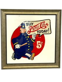 PEPSI PETE COLA ADVERTISING SIGN FRAMED