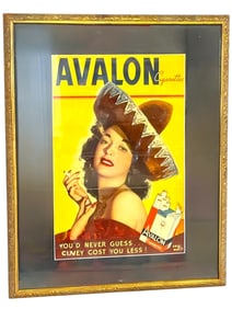ORIGINAL AVALON CIGARETTES ADVERTISING POSTER