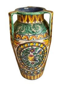 VINTAGE ITALIAN POTTERY MAJOLICA URN 21"