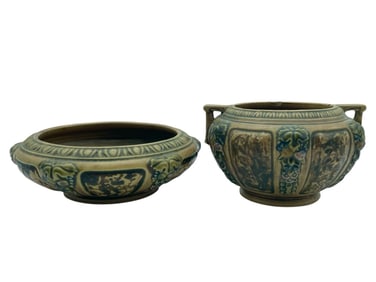 ROSEVILLE POTTERY FLORENTINE PAIR OF BOWLS