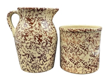 SET OF 2 VINTAGE ROSEVILLE POTTERY PIECES