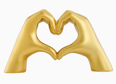 NEW! HAND- HEART SCULPTURE TABLETOP DECOR 10"