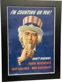 ORIGINAL WWII PROPAGANDA UNCLE SAM POSTER