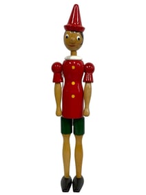 VINTAGE WOODEN PINOCCHIO TOY FIGURINE 19.5"