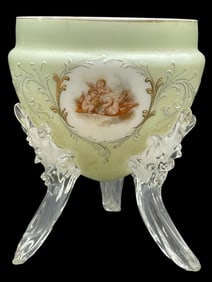 VINTAGE HAND-PAINTED CHERUB VASE 7"