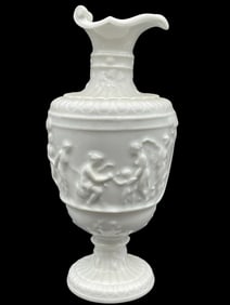 VINTAGE WHITE PORCELAIN VASE 10"
