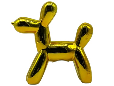 Yellow  Ceramic Dog Piggy Bank - 7.5" Tall