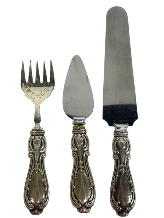 VINTAGE STERLING SILVER CHEESE SERVER SET 184G (1 of 8)